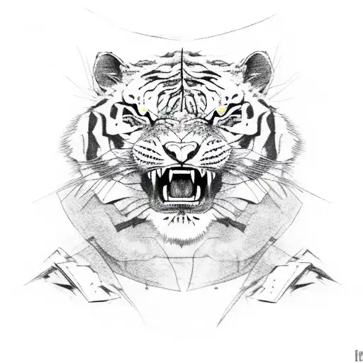 Angry Roaring Tiger Face
