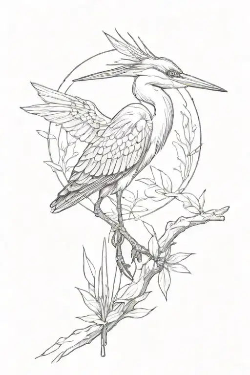 Heron And Hummingbird Watching