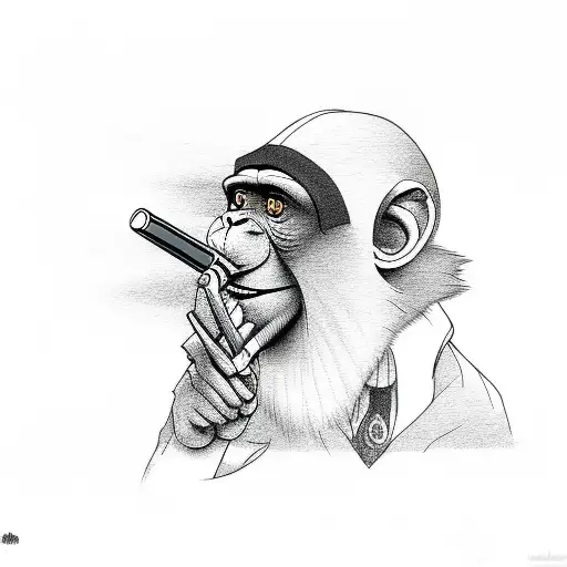 Monkey Smoking Blunt