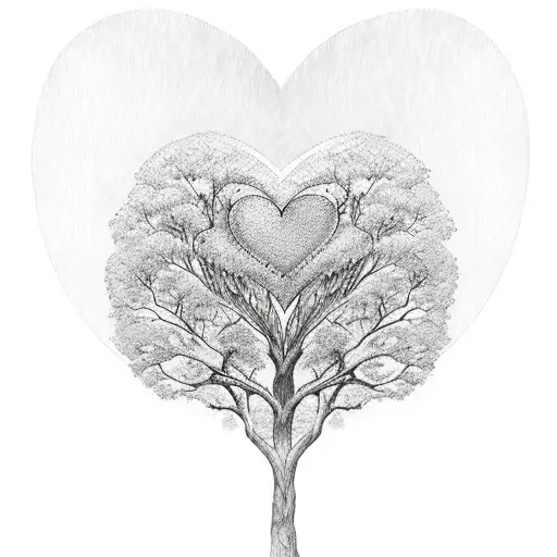Tree Of Life With Realistic Heart