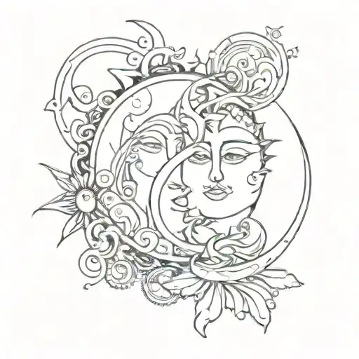 A Unique Sun And Moon Intertwined