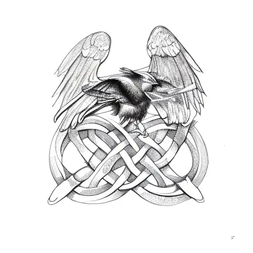 Celtic Knot Of Three Ravens
