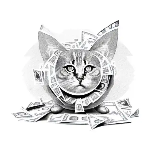 A Stack Of Money With Hidden Symbols And Messages