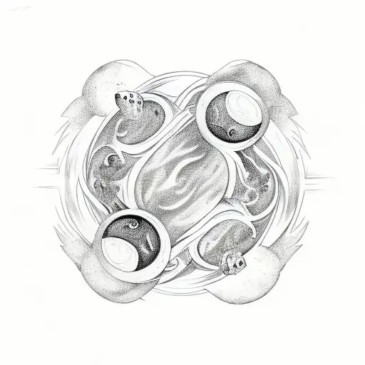 Ying Yang Symbol In Flames