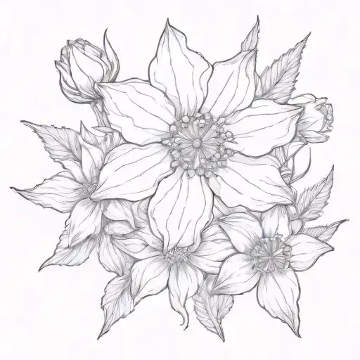 Cosmos And Daffodil Daisy Larkspur