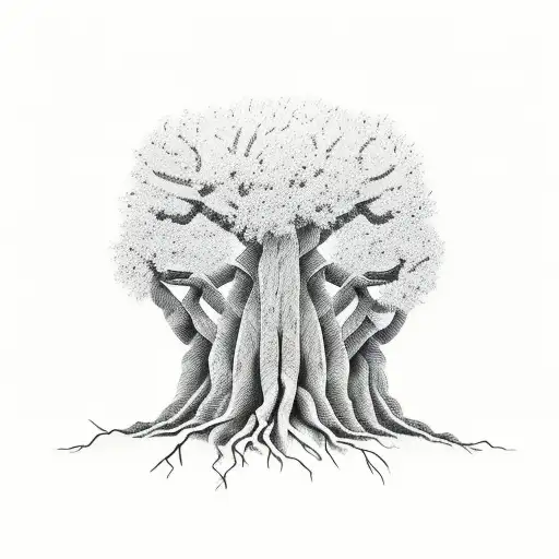 A Minimalist Design Of A Tree With Roots Symbolizing The Strong Foundation Of Your Family