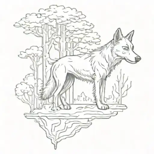 Dog With Trees Behind It