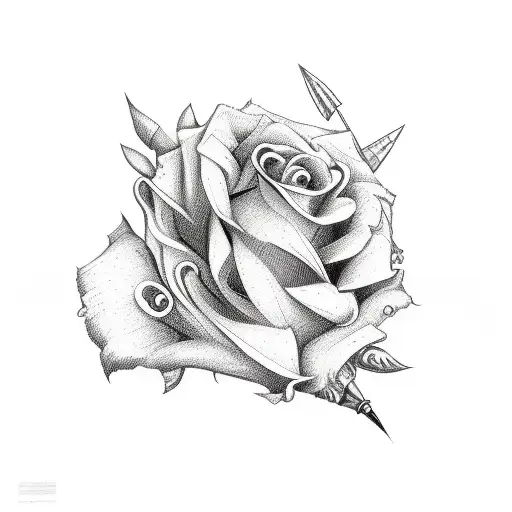 Flowers And Dagger And Ornament