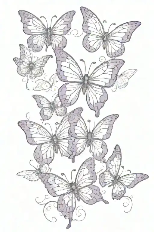 Purple Butterflies With Angel Wings