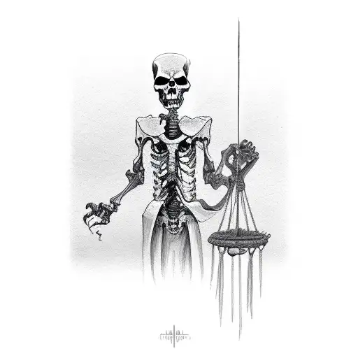 Grim Reaper Holding Balance Scale