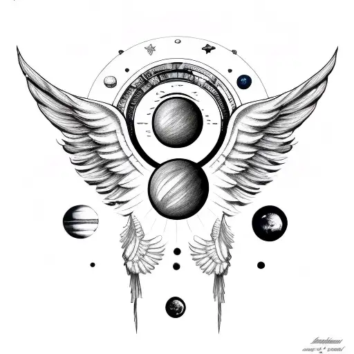 Angel Wings With Solar System