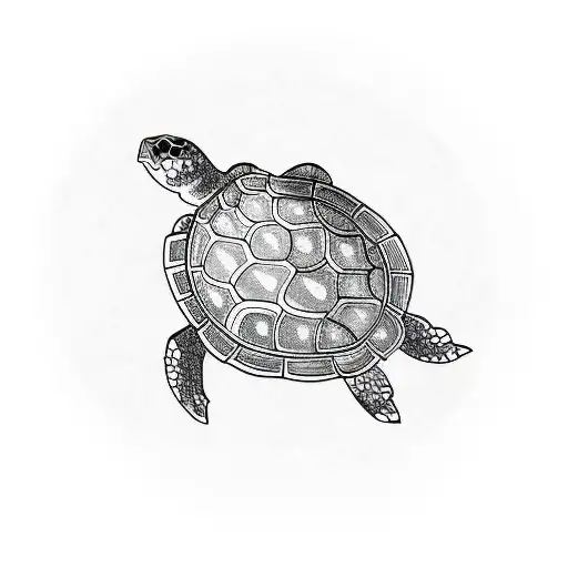 Simple Line Work Turtle Tattoo With Semi Colon