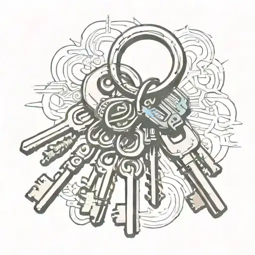A Single Key Ring With 4 Keys On The Key Ring