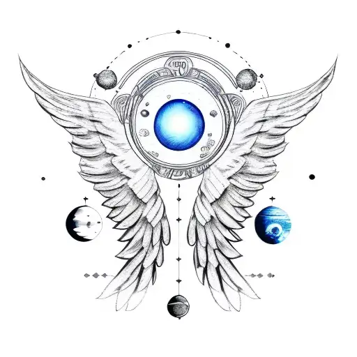 Angel Wings With Solar System