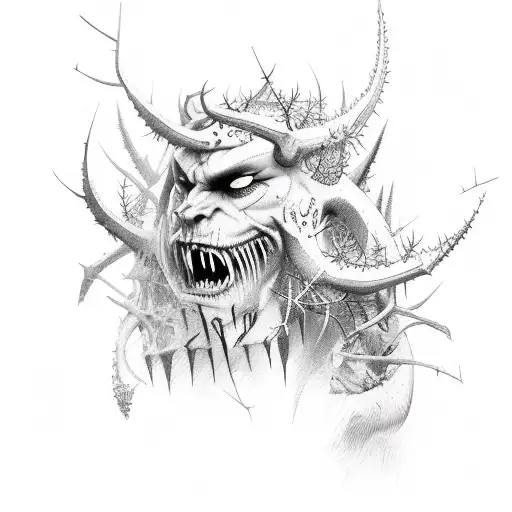 Sad Demon Covered In Thorns