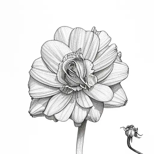 Rose Daisy And Narcissus Flowers