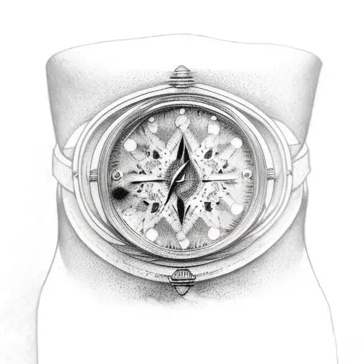 Bracelet On Wrist Tattoo Black And Golden Color