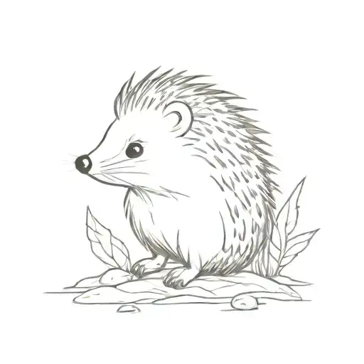 Hedgehog In Magical Forest Scene
