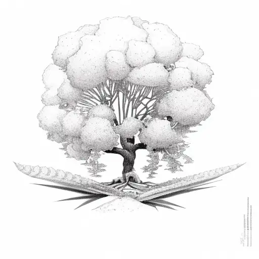 Oak Tree With A Bird Of Paradise Resting In It