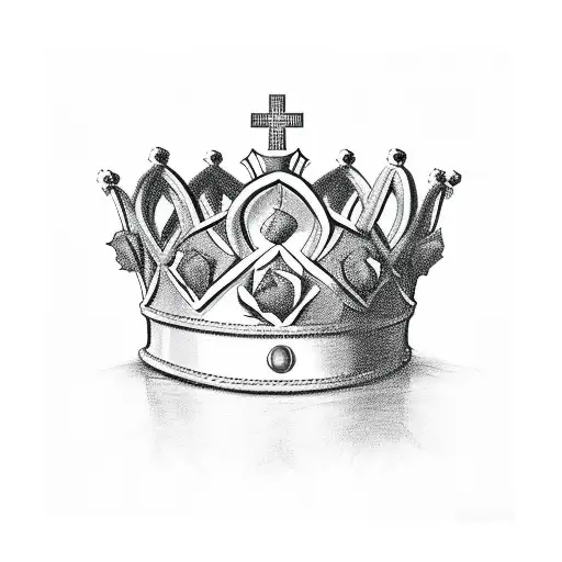 The Word King Labeled On A Crown And The Crown Has Roses Surrounding It