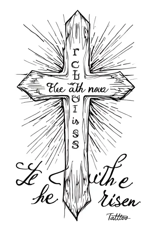 Cross With He Is Risen Bible Verse