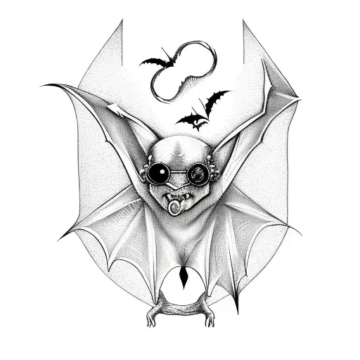 A Bat Head Wearing Ozzy Osborne Sunglasses