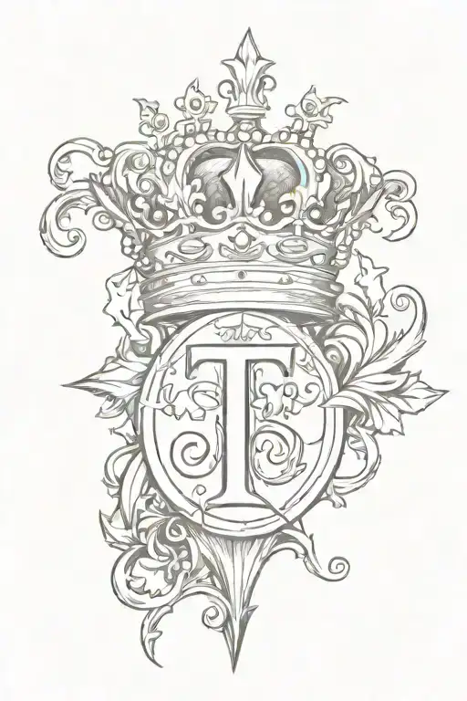 The Letter T And R With A Crown Above It On The Left