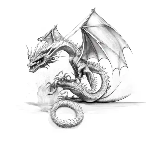 Dragon Riding Motorcycle