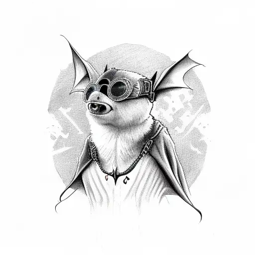 A Bat Head Wearing Ozzy Osborne Sunglasses