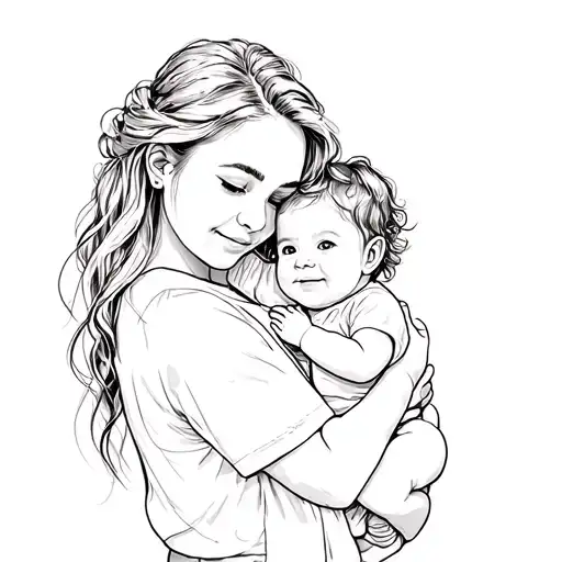 Teen Mom Carrying Her Child