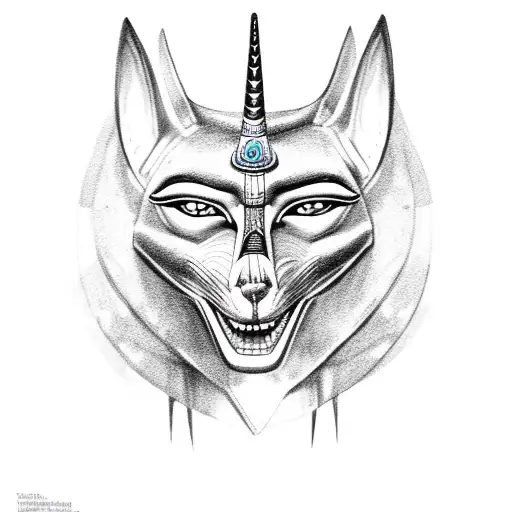 Female Egyptian God Anubis With Jackal Mask