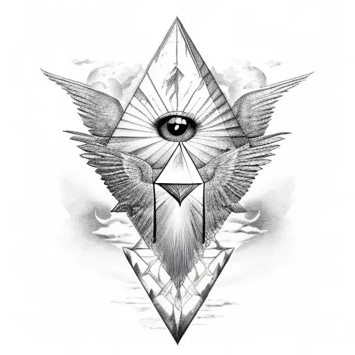 Gothic Wings With Pyramid Eye