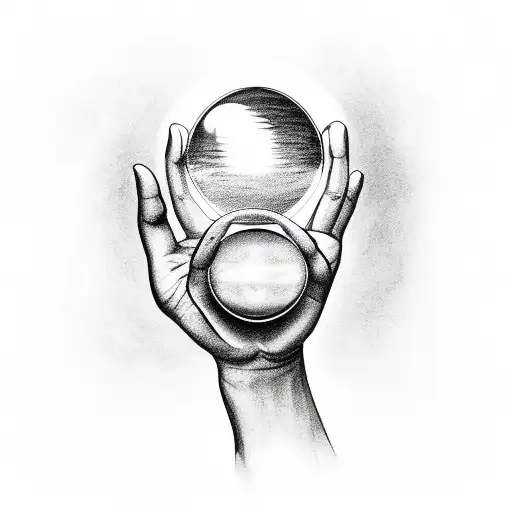 Hand With Six Fingers Holding An Eye Like A Crystal Ball
