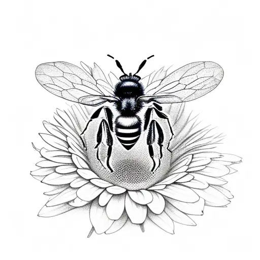 Realistics Bee Sitting On A Frezya Flower