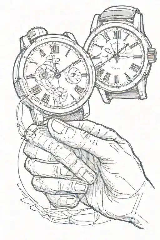 Clock Face And Fist Bumping Just The Hands And Father And Daughter