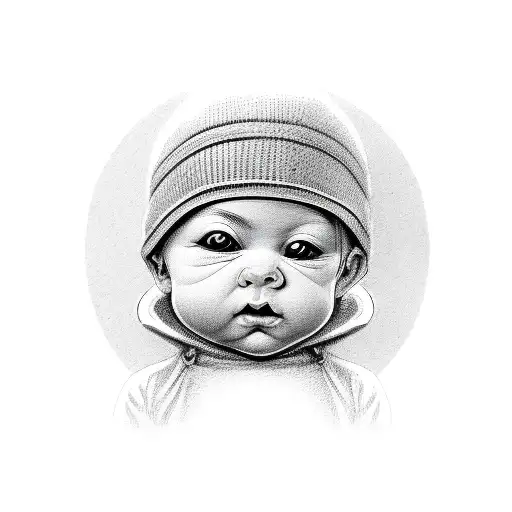 Baby Cupid With Balaclava Breaking Hearts Minimalist