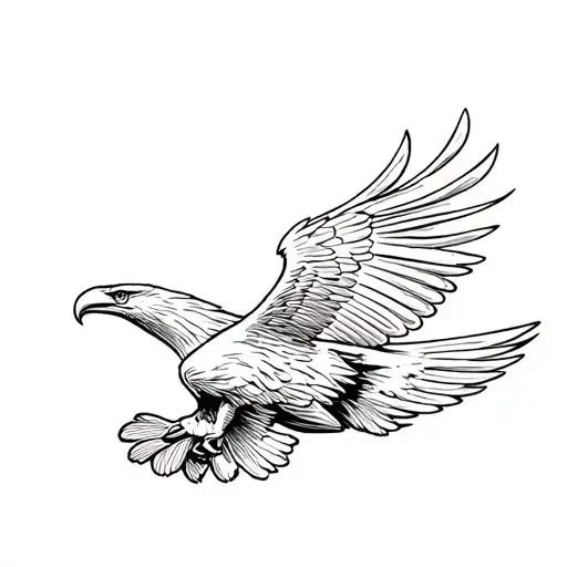 Flying Eagle Tatoo Simple Shaded 90 Degrees