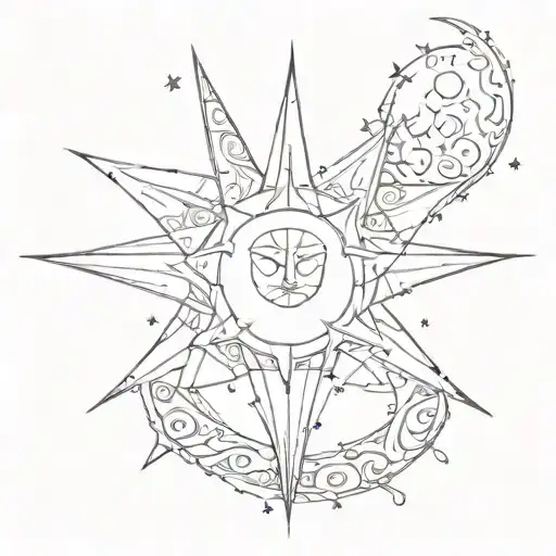 Single Star And Moon