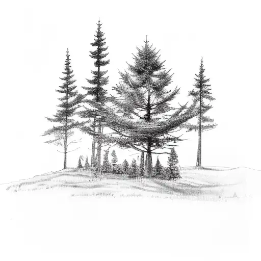 Spruce Tree At Front Of House