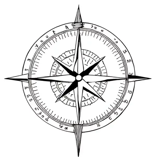 Compass With Cross At North Arrow