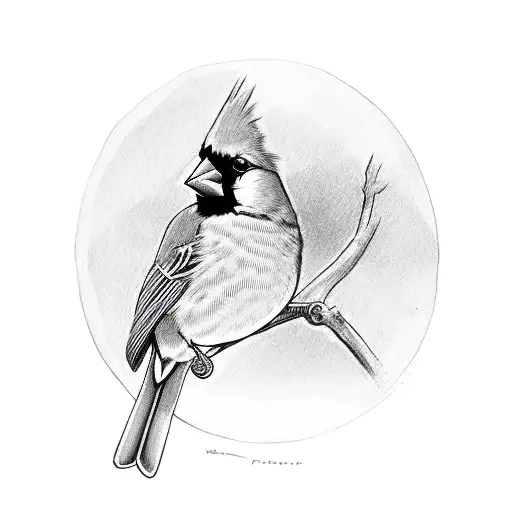 Red Cardinal In A Sunset