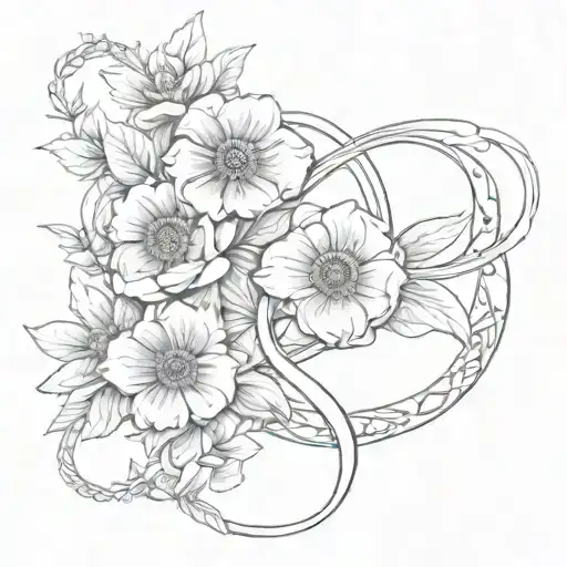 Flowers Intertwined With Infinity Symbol