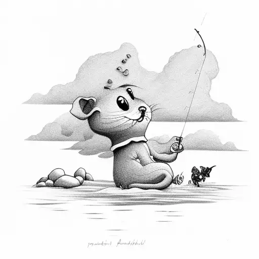 A Peanut Fishing From The Clouds