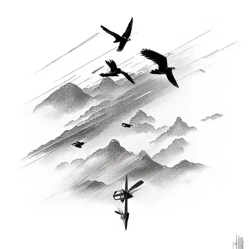 The Bird Of Freedom Flies Over A Breathtaking Landscape