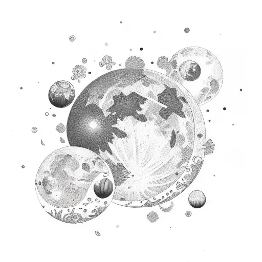 Crecent Moon Decorated With Flowers