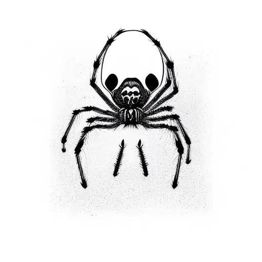 The Grim Reaper Holding Up Cards And A Spider Is Walking Around His Neck