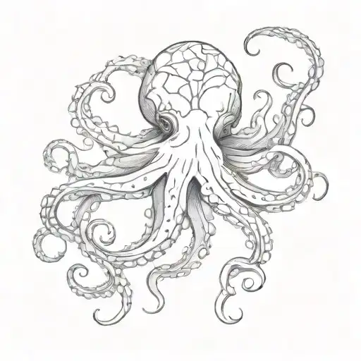 A Sleeve Tattoo Of An Octopus