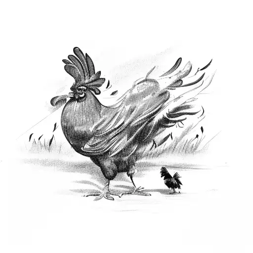 Crow Fighting A Rooster