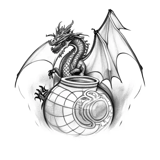 Dragon With A Jar Of Cocacola