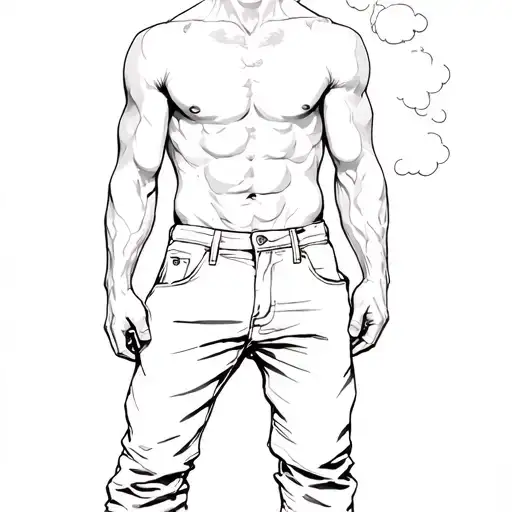 Cloud Shaped Person Wearing Trousers